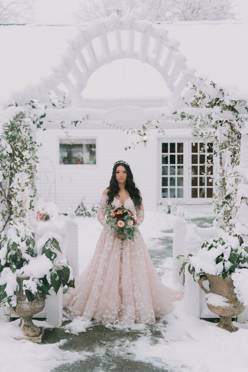 Hardy Farm wedding photographer Kim Chapman lucked out with this gorgeous snowly wedding