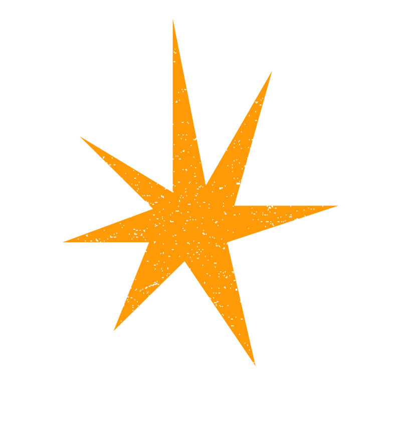 Retro Graphic Star in Orange