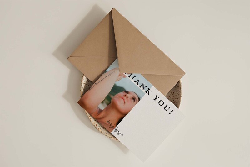 Mock-ups of thank you notes designed by Emma Leigh Studios.