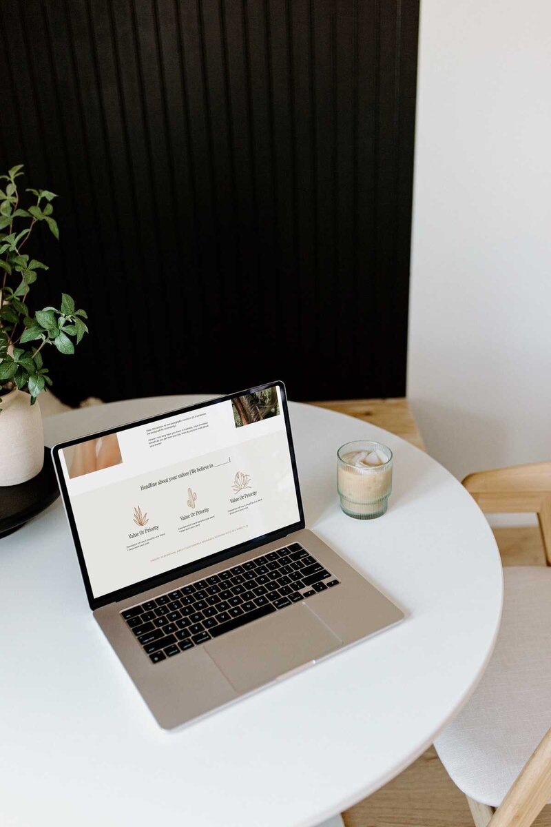 one of the best showit website templates on a laptop on a table