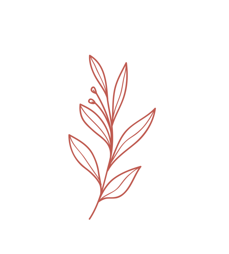 Graphic of a branch with leaves in a copper color
