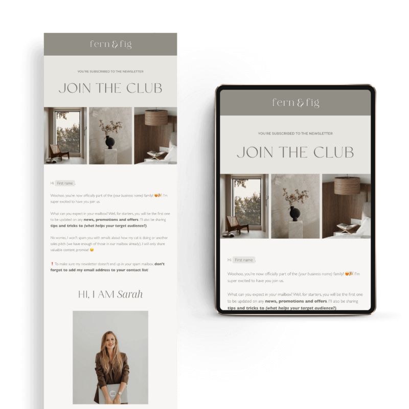 Flodesk email templates voor interieurontwerper