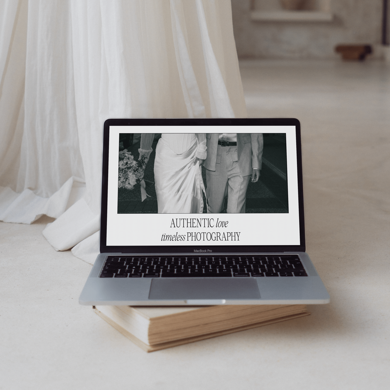 Isabella Showit website template for photographers featuring an elegant, editorial layout—perfect for wedding, portrait, or lifestyle photography portfolios