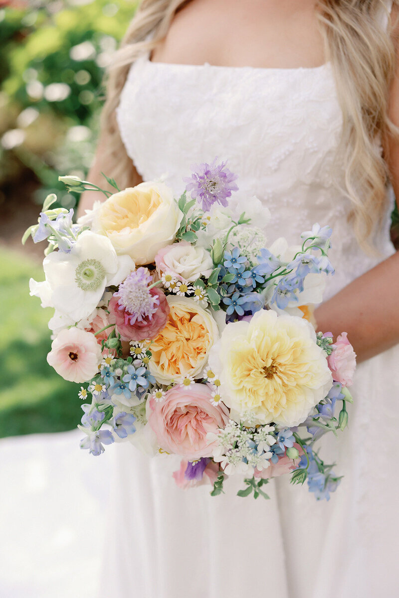 Curated garden style custom bridal bouquet for modern, luxury wedding in the Carolinas.