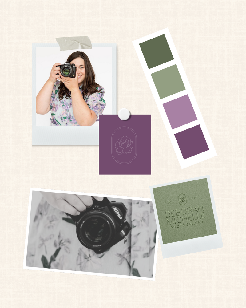 Deborah Michelle Photography Moodboard Creation on Neutral Background