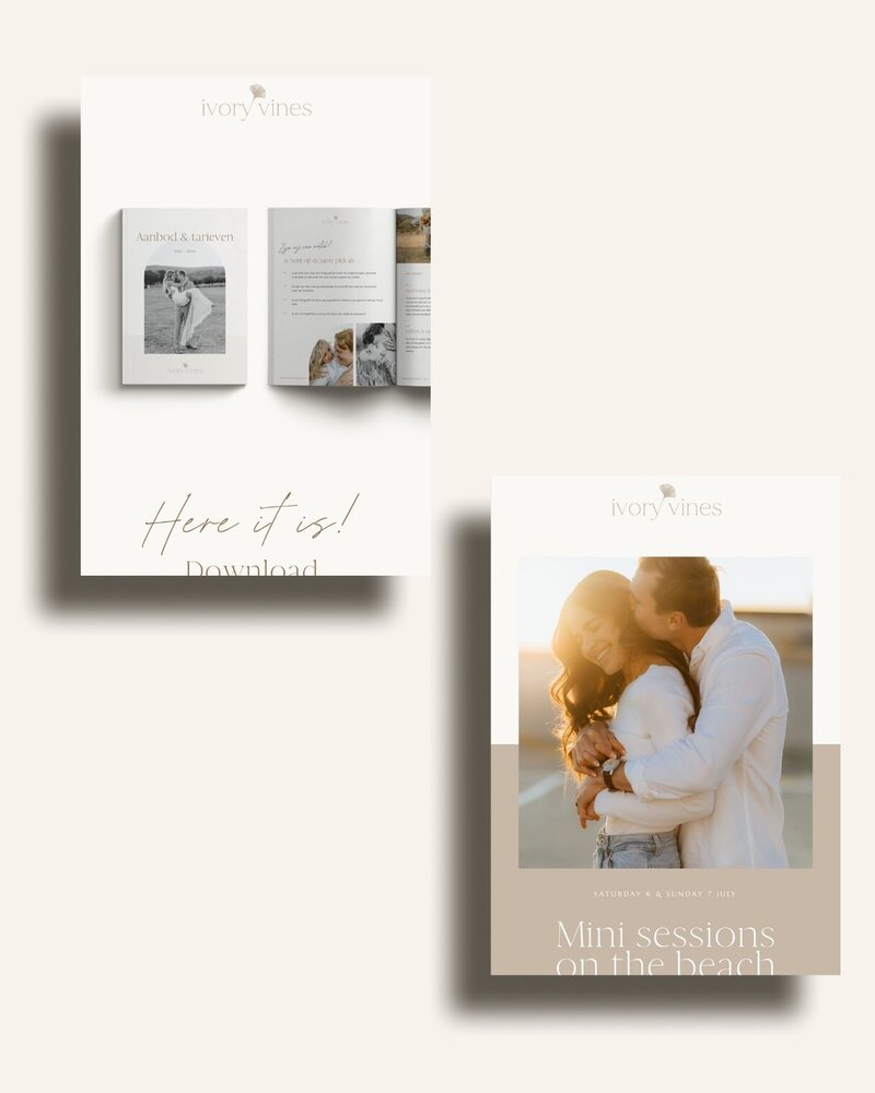 Neutral Flodesk templates for photographers Ivory Vines 5