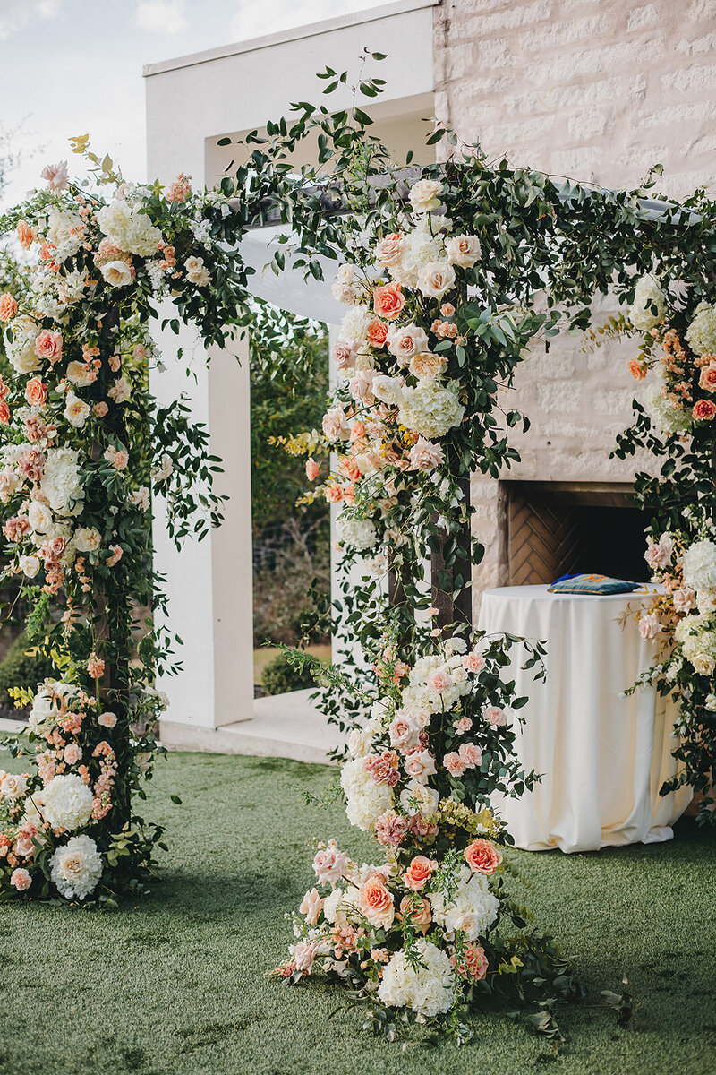Floral arch at wedding planned by Bianca Nichole and Co