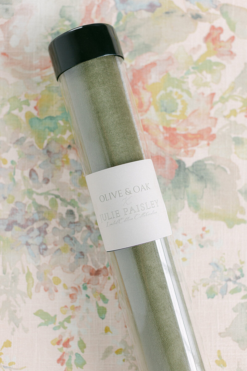 European linen mat for styling soft-toned wedding details and invitation suites