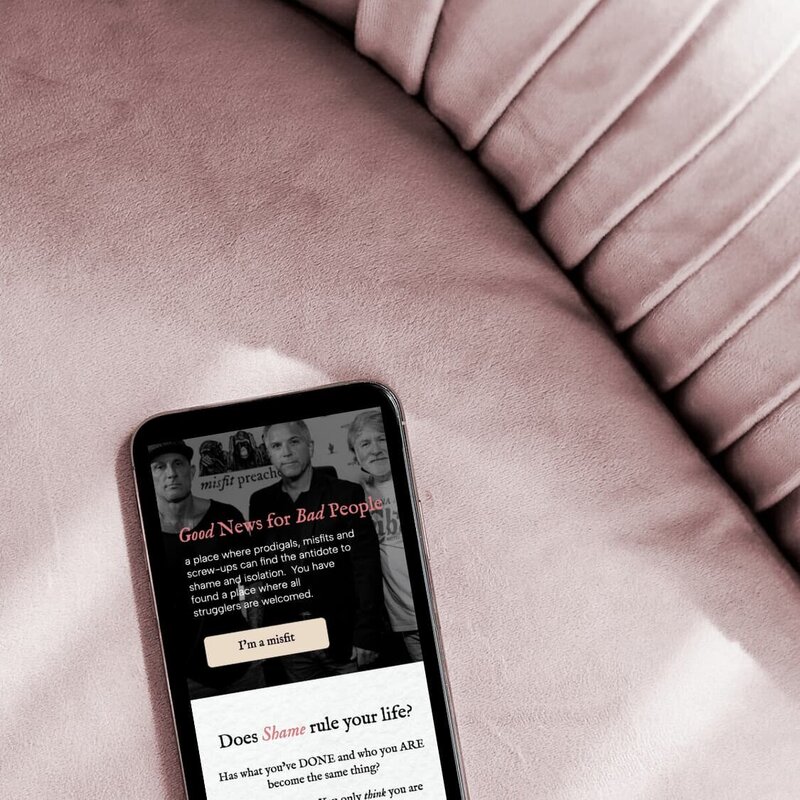 Iphone mockup misfit preachers simplero website design. Rachelle Deem Website Portfolio