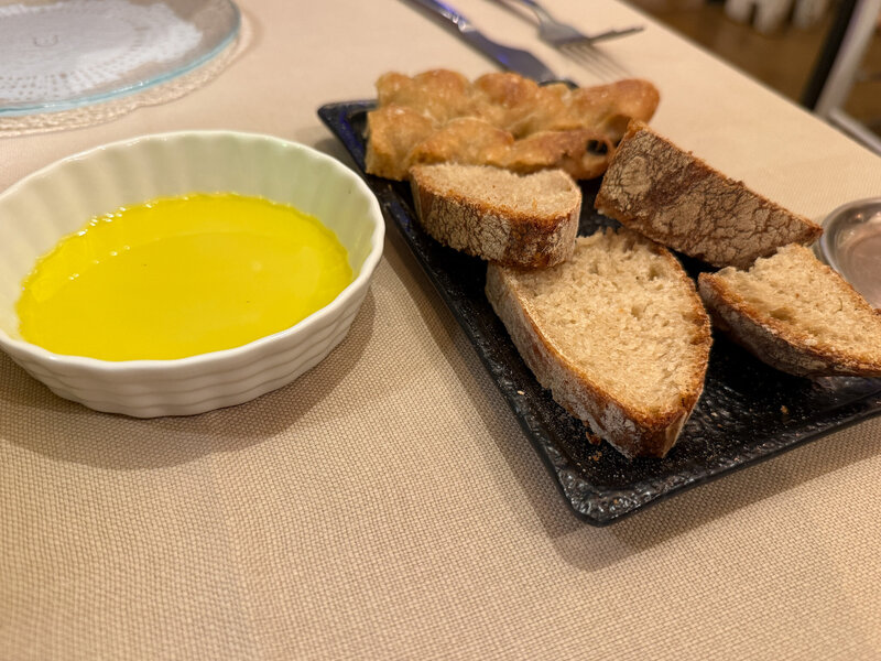Bread service at L'Angolo Tondo in Lucca, Italy