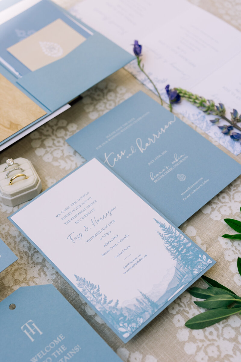 Light Blue Wedding Stationery Mountain Inspired by @wedluxecreative for @gobella2