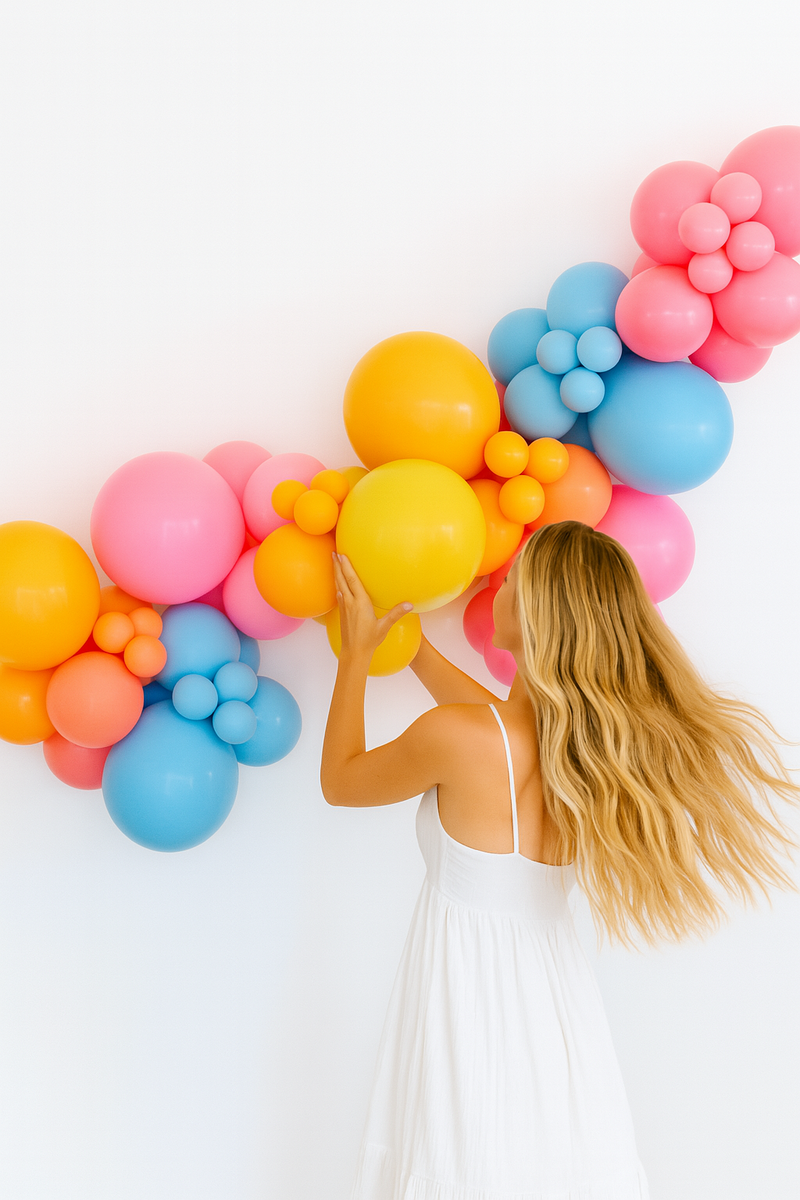 balloon backdrops, styling, helium balloons