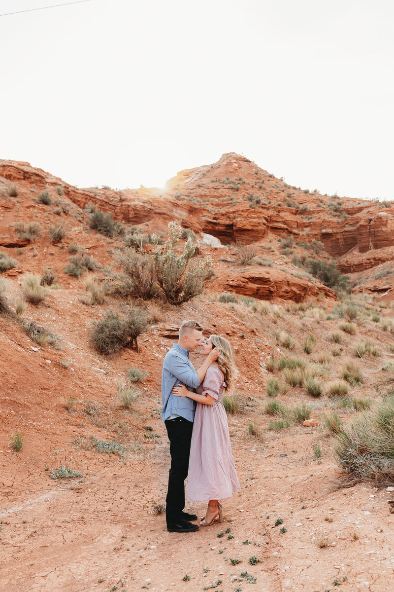 red rocks elopement adventure couple engagement photos