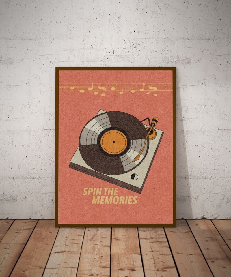 Recordplayer + Text Print