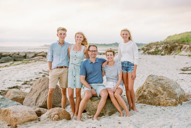 Family photo at the beach Cape Cod