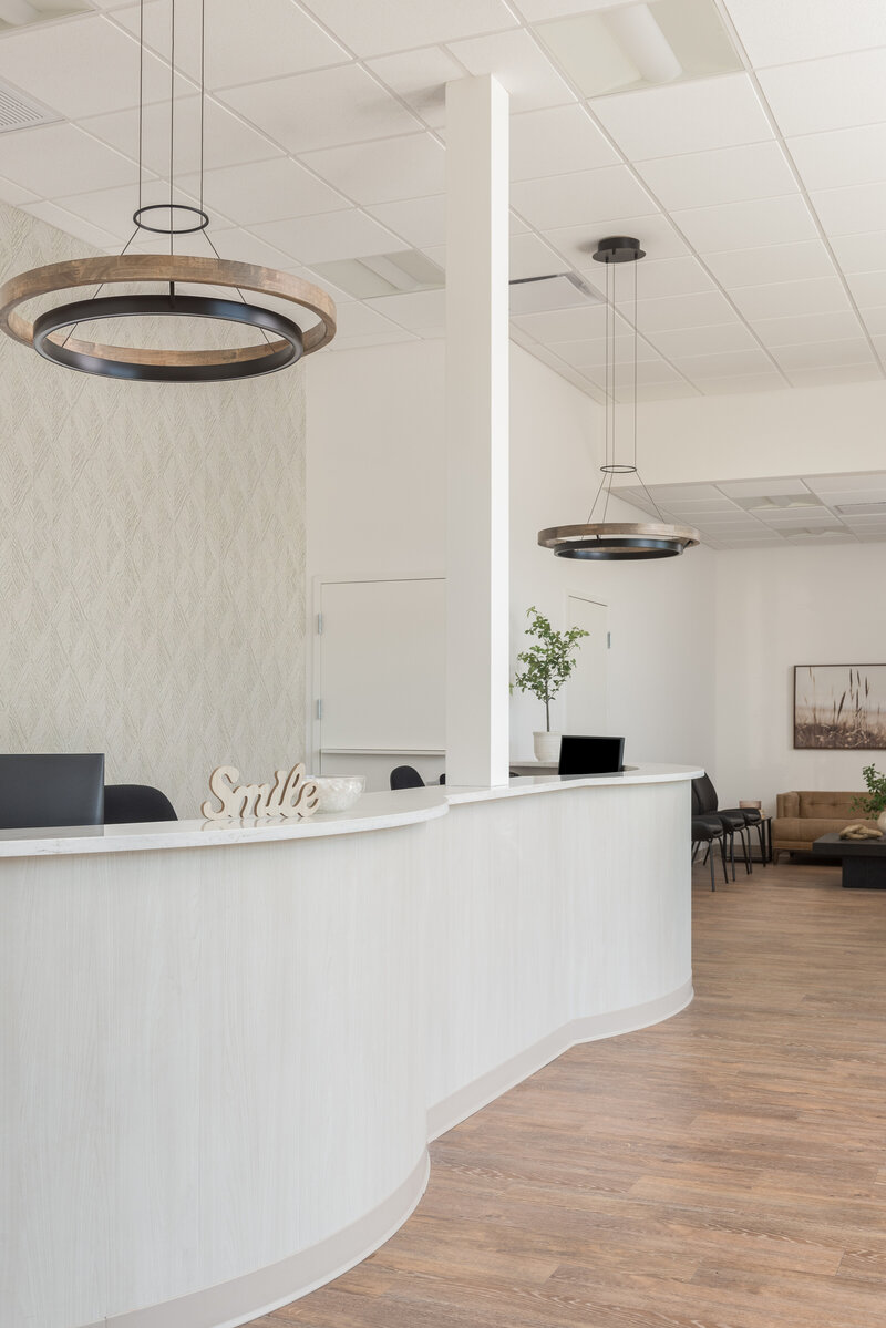 Desk and lighting accents at Worth the Wait project_Scarbro Design