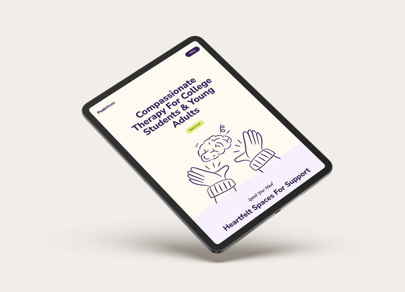 ipad mockup of a psychologist web design