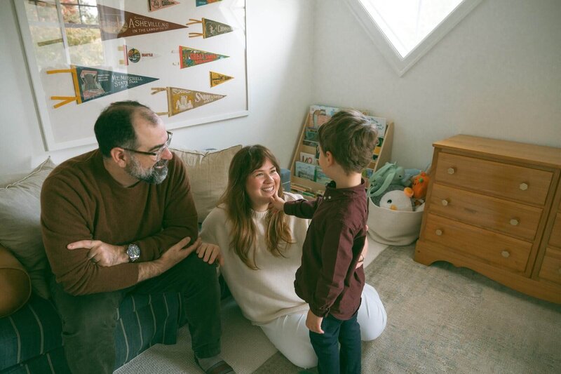 family at home in southern california