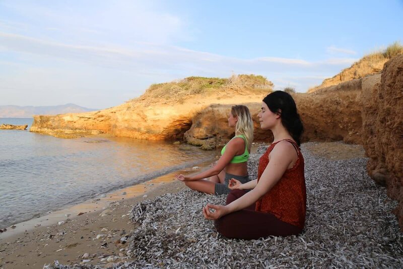 Contemplative practice enhanced by natural ocean sounds.