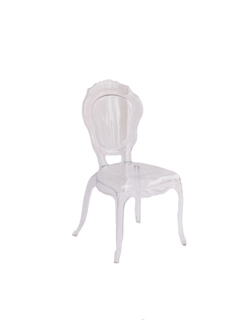 Transparent Background Acrylic Queen Chair.