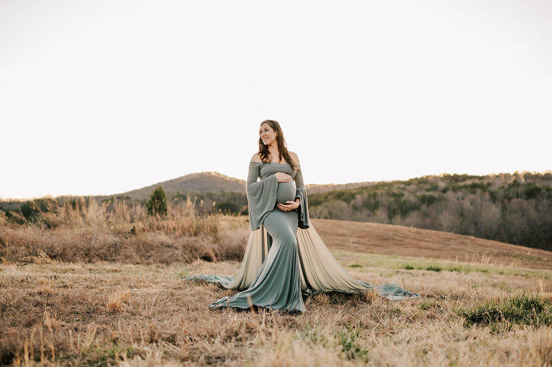 slim fit dress slacks Ariel 2-Piece Maternity Photoshoot Dress