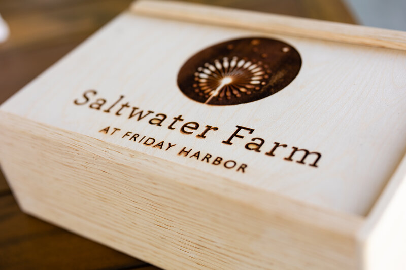 Saltwater Farm custom gift box by San Juan Gift Co
