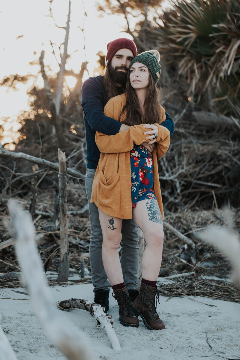 couple standing on beach