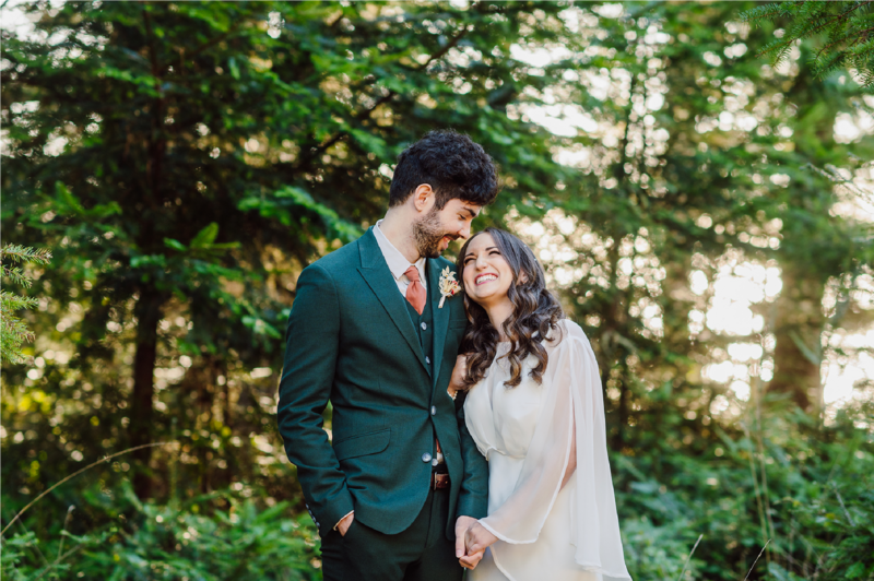 Married Couple at their Sea Ranch Wedding