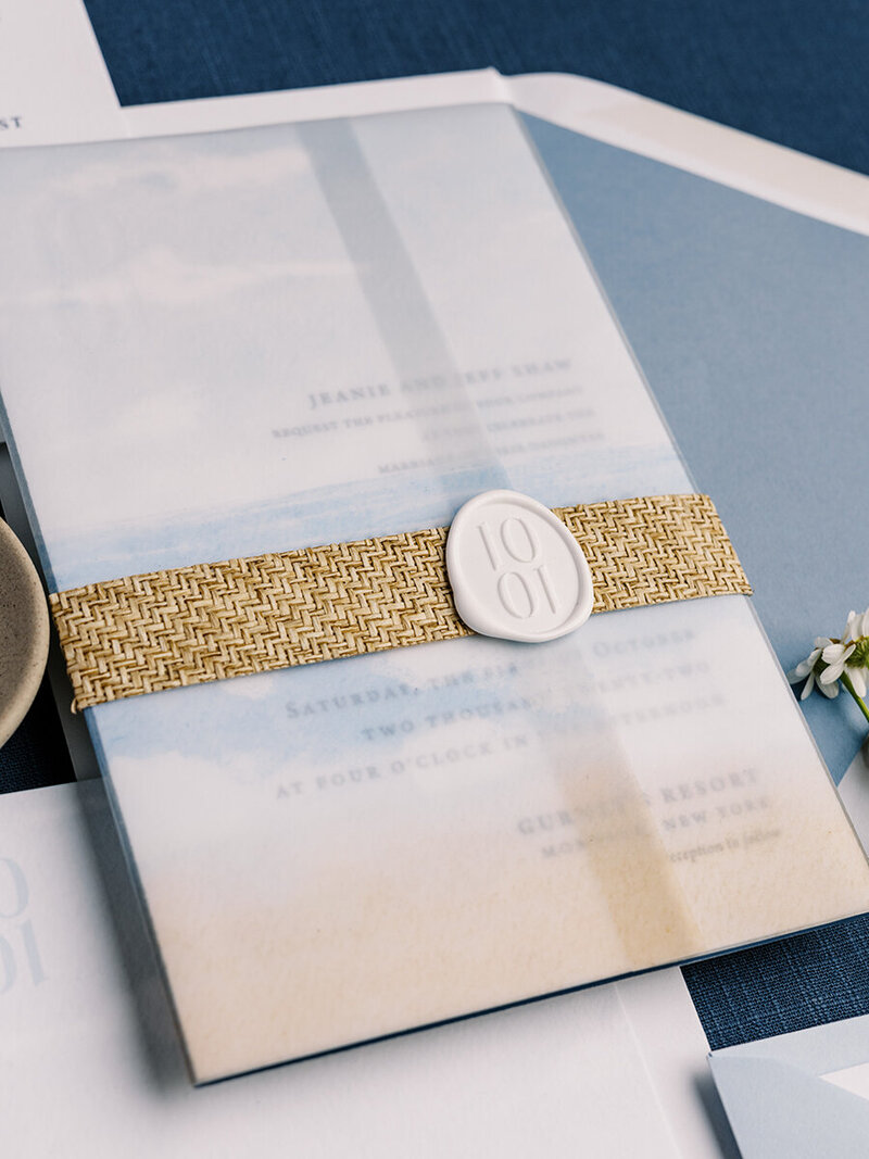 Beach Watercolor Letterpress invitations