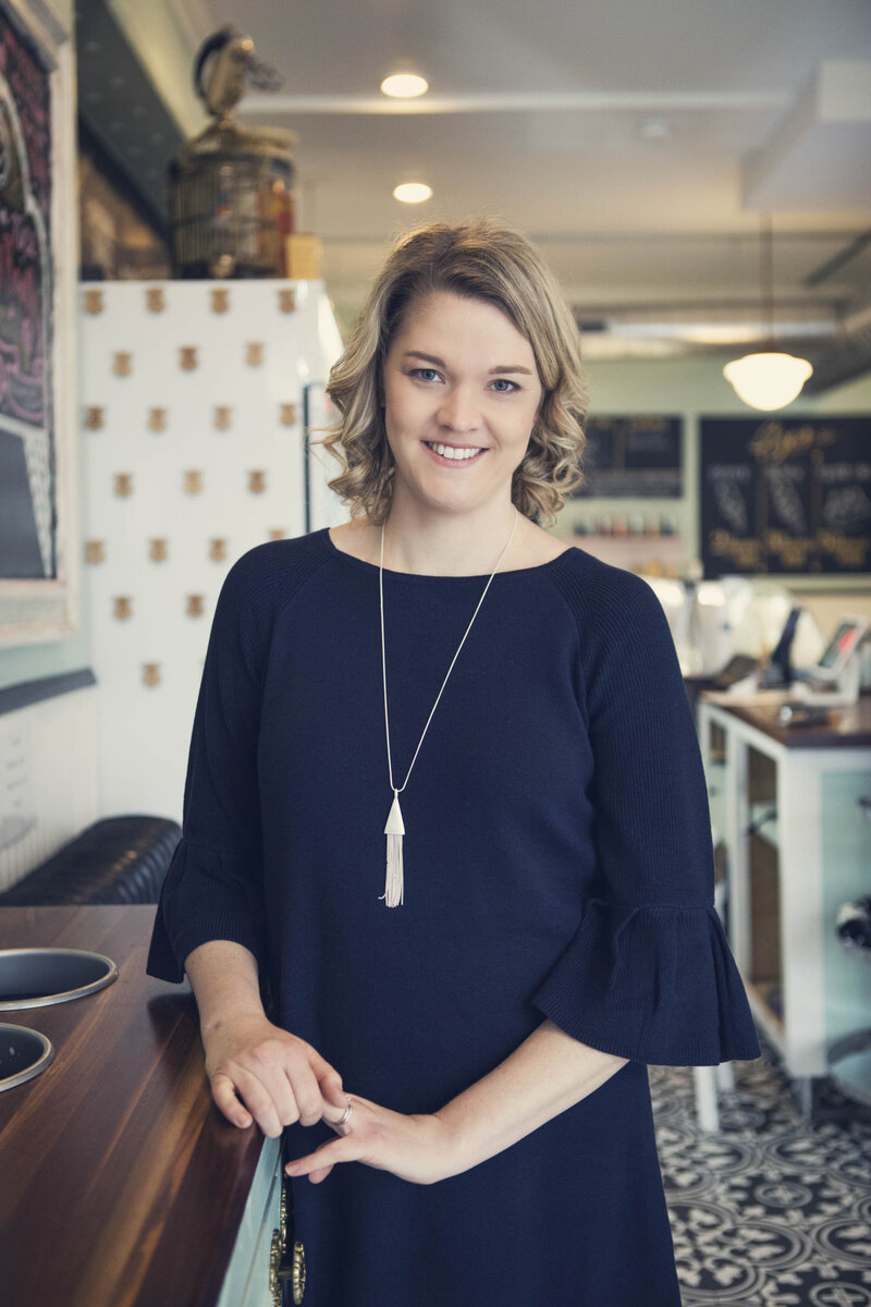 Laura Beaver in a restaurant