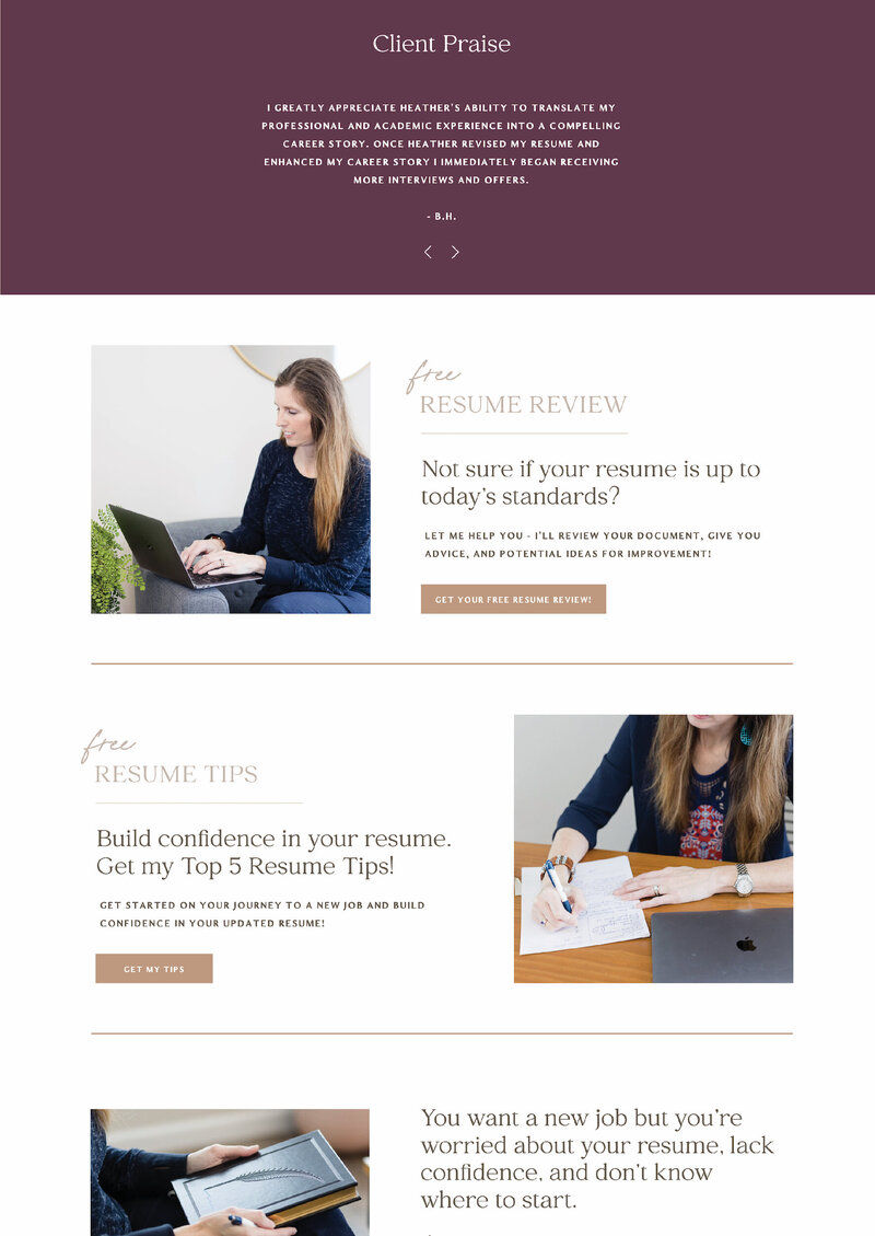 Custom-Showit-Website-Design-for-Resume-Writer-Feather-Communications-by-Artisan-Kind-02