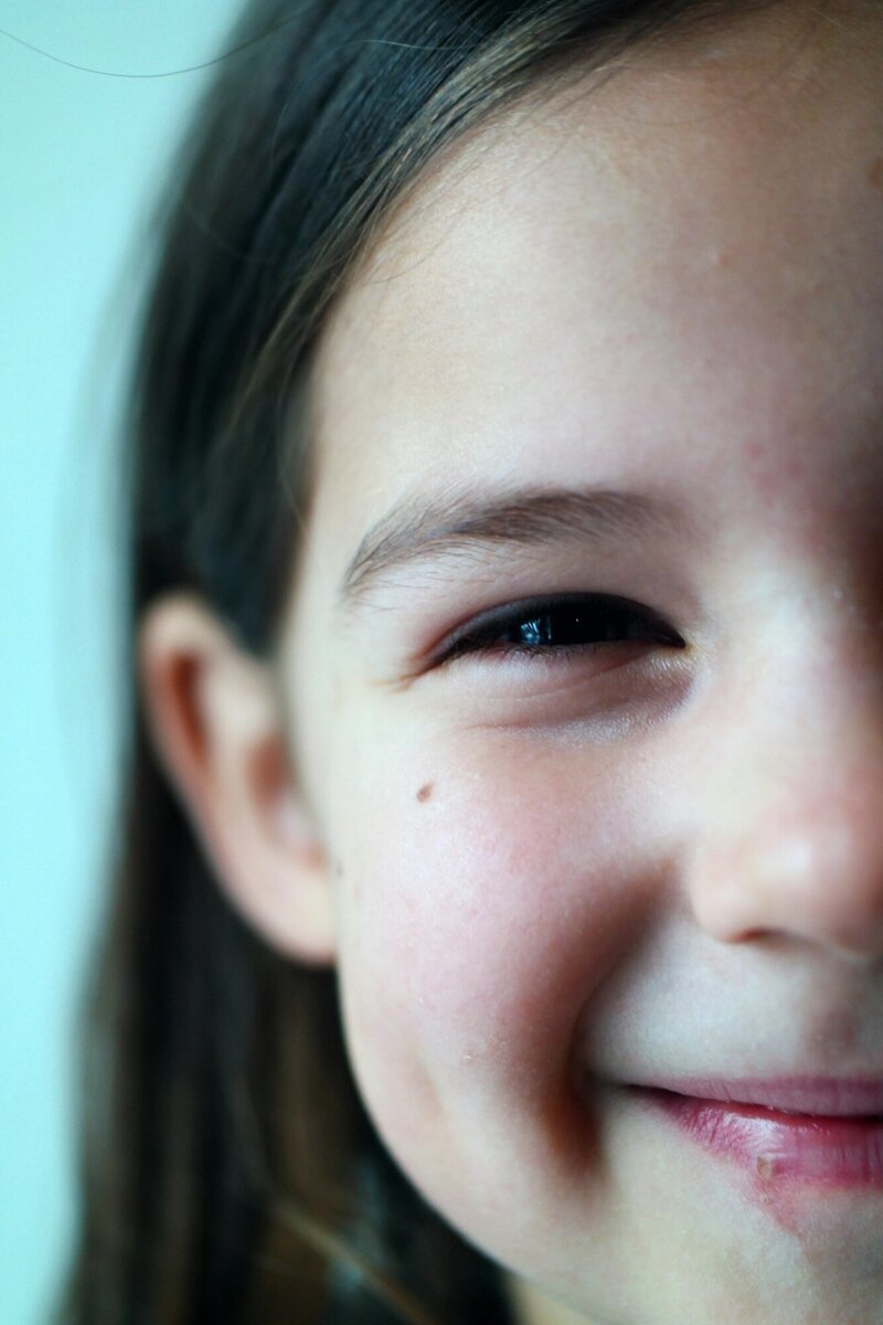 Close up of a child smiling