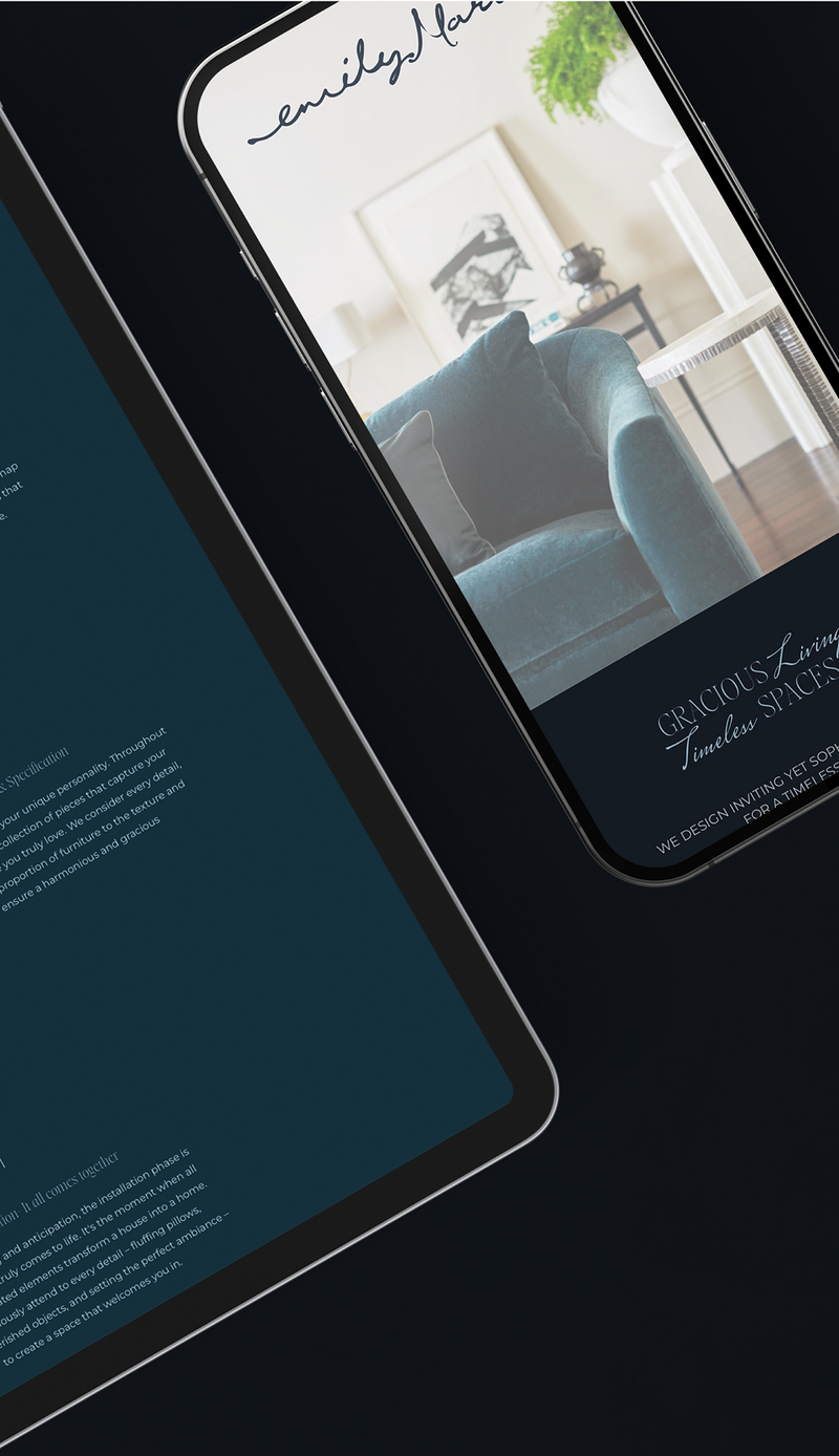 Website showing web design for small business