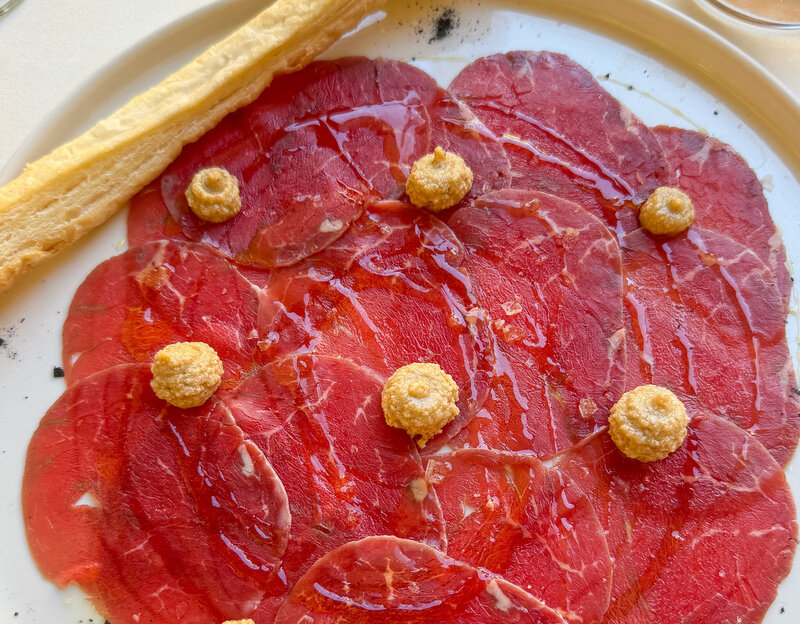 Carpaccio at Ristorante Vineria Di Piazza in Pisa, Italy