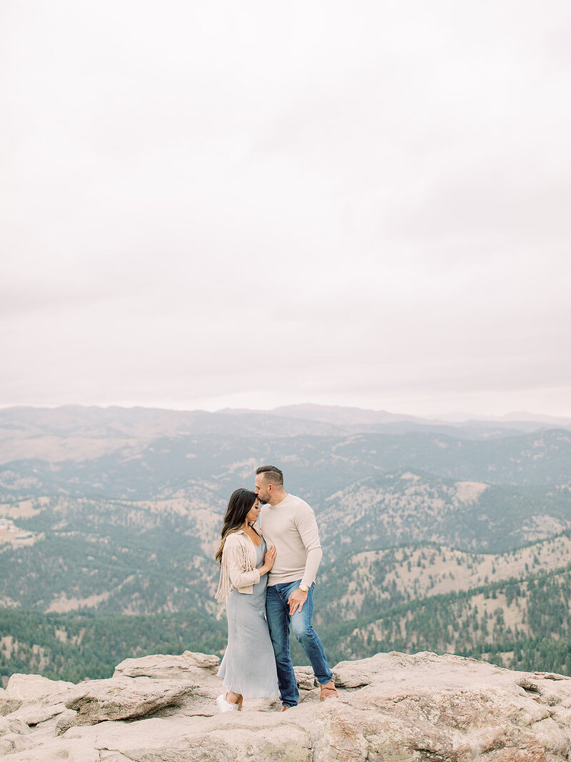 Mountaintop engagement session in Boulder Colorado