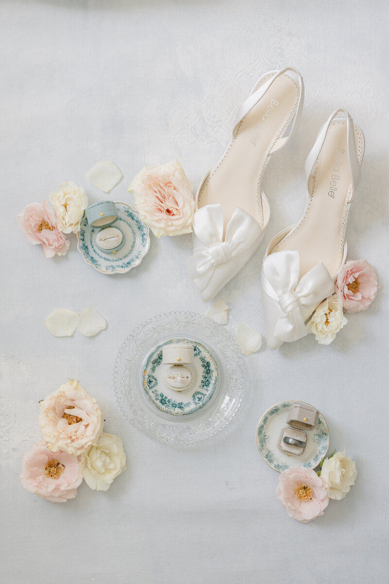 Fine art wedding flat lay details