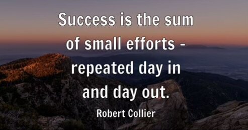 Success is the sum of small efforts - repeated day in and day out.