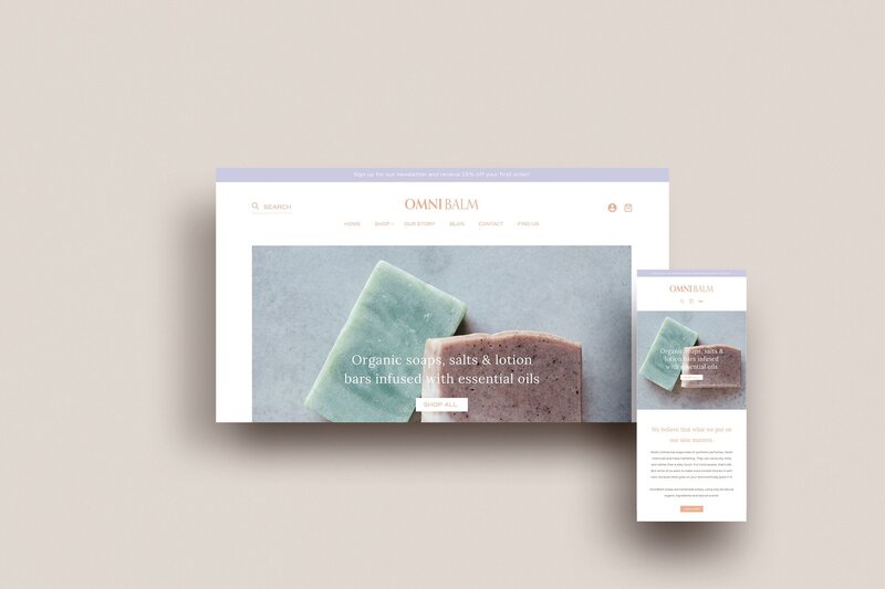 Website design for organic soap company