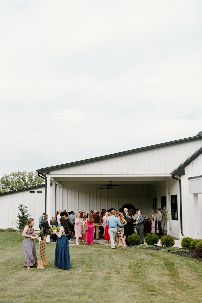 Outdoor covered veranda venue with forest views