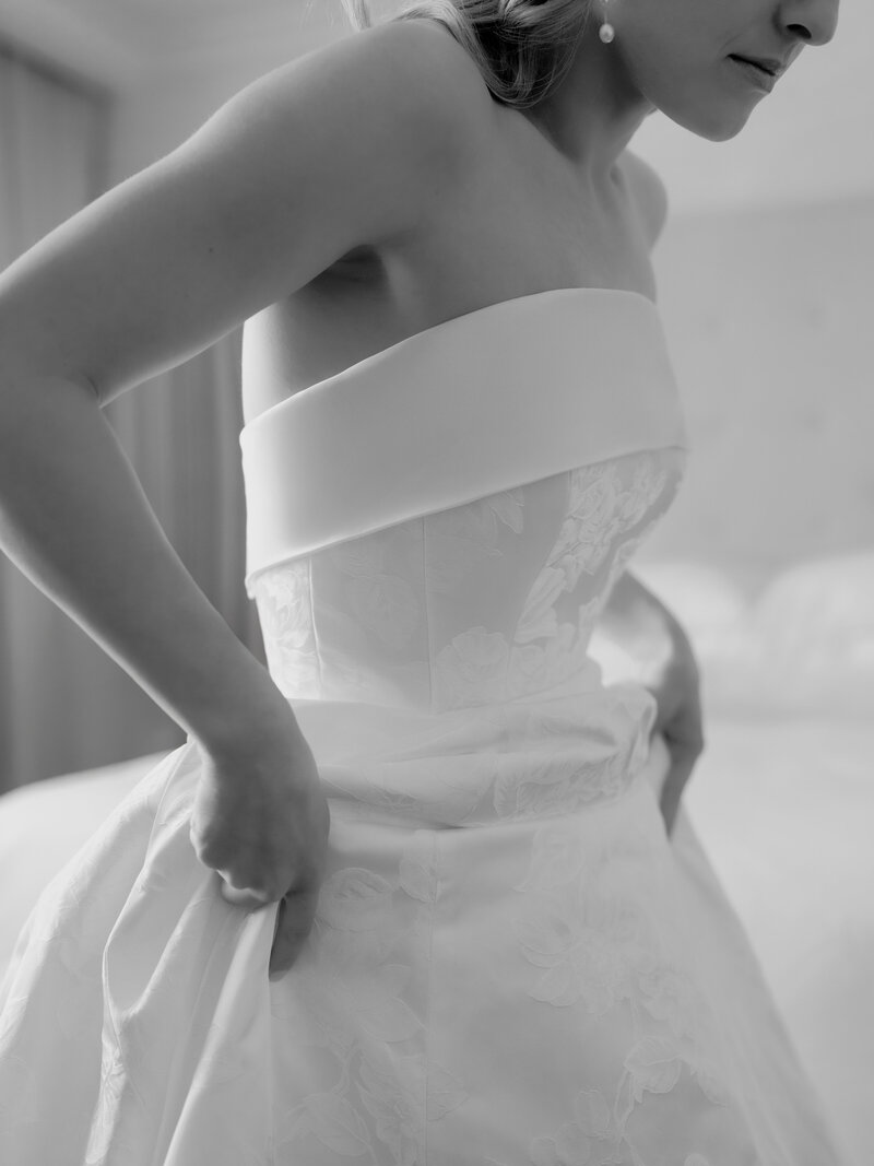 Bride and father during wedding ceremony at The Swan House in Atlanta