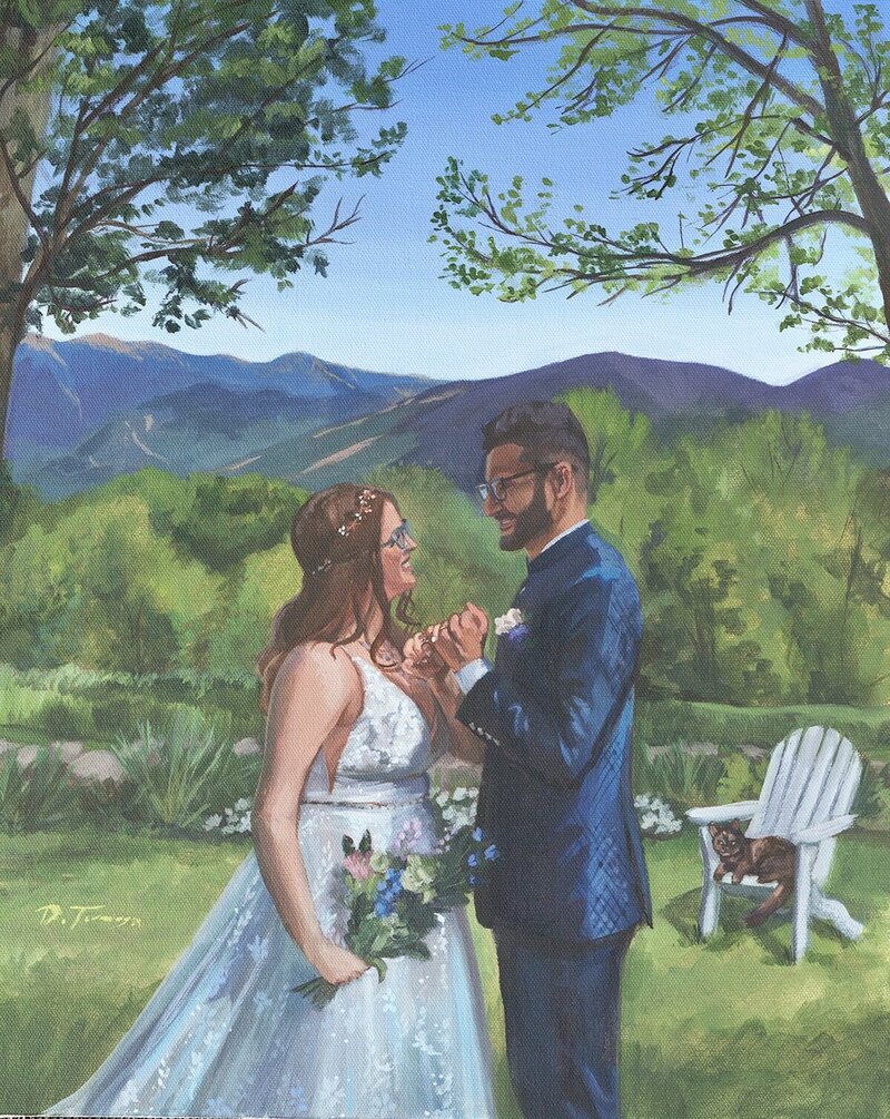 Painting of a couple who got married