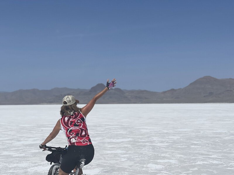 Photo of Jen Kwiatkowski biking Salt Flats in Utah