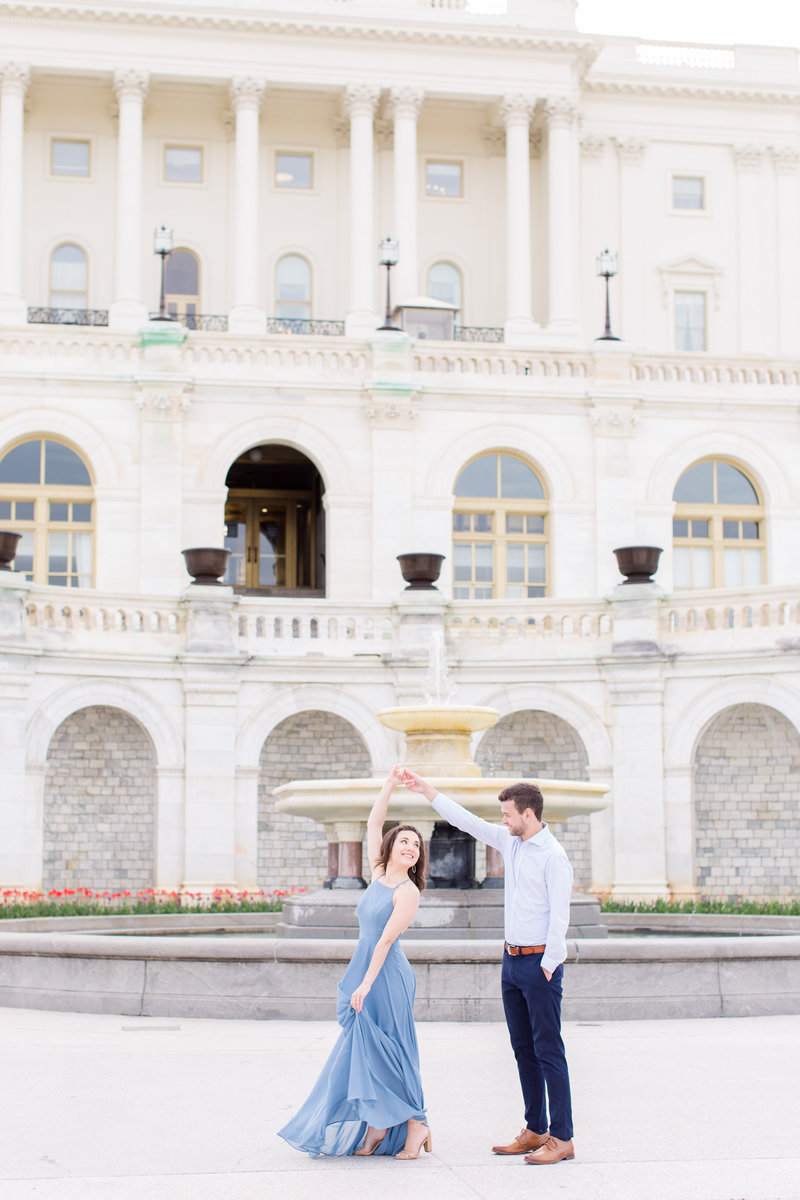 Capitol Building Engagement Session in DC with a visit to Supreme Court Building and Library of Congress | DC Wedding Photographer | Taylor Rose Photography-95