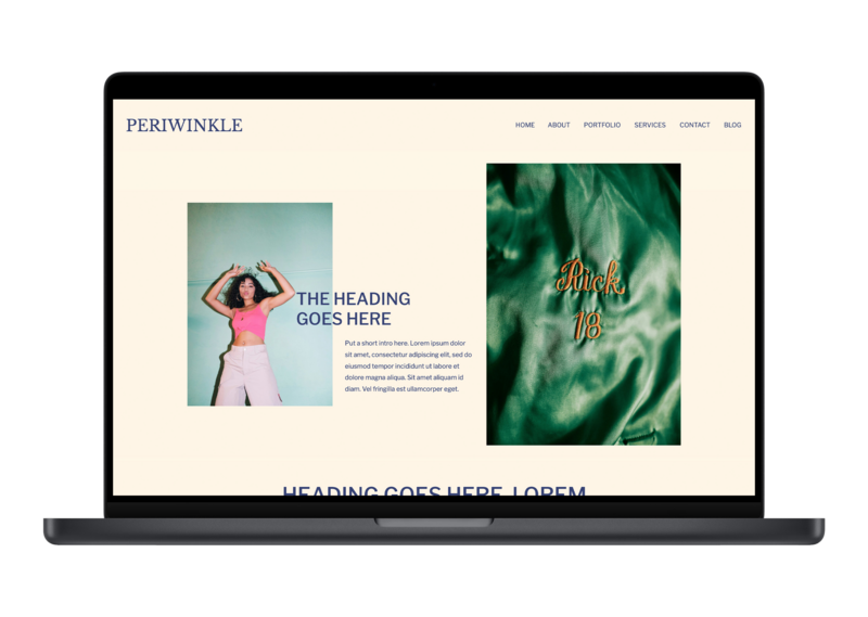 The Periwinkle Showit Template Laptop Mockup