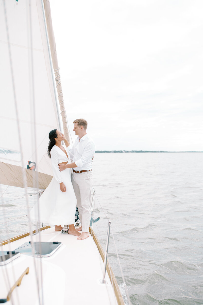 Sailboat Engagement Session on the Charleston Harbor