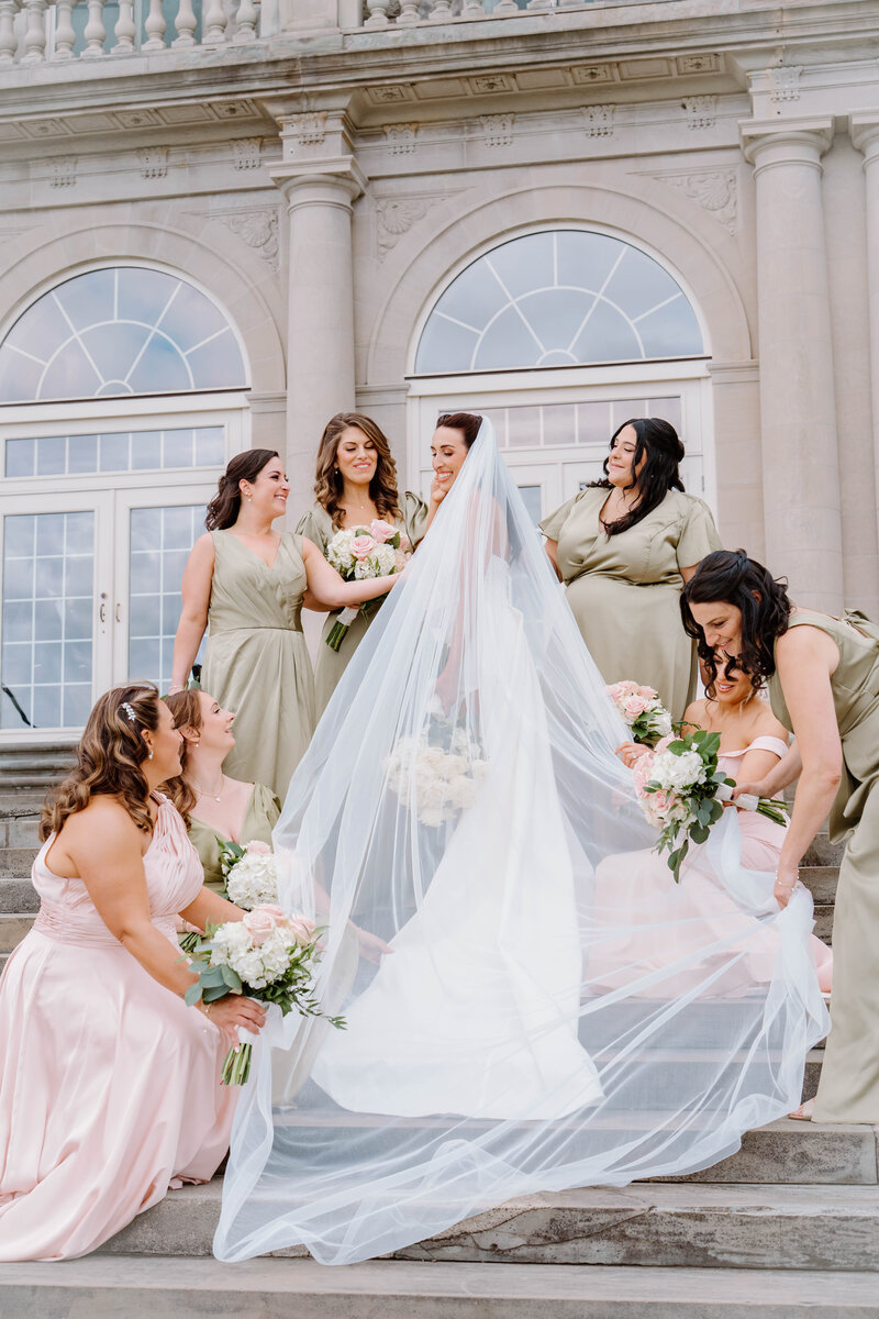 Bride with her bridesmaids