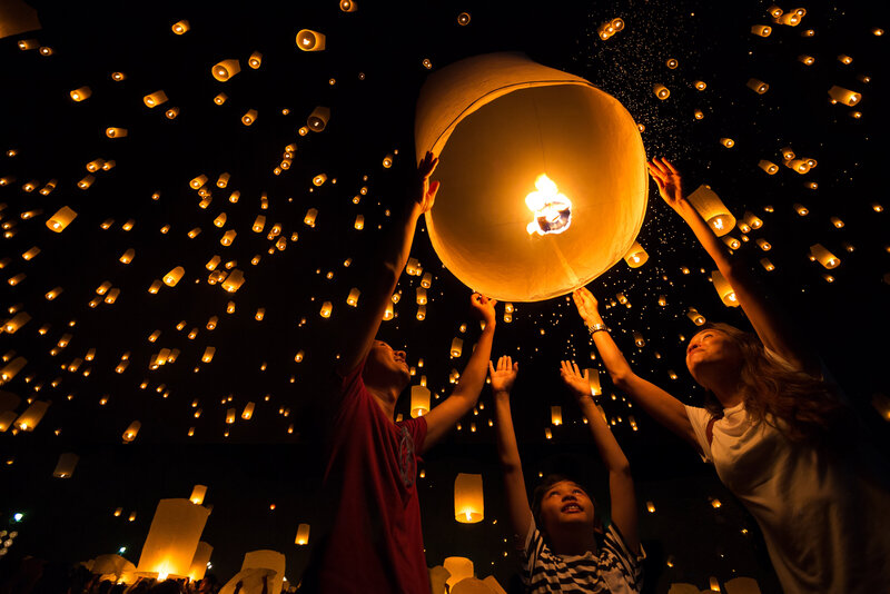 Releasing lanterns