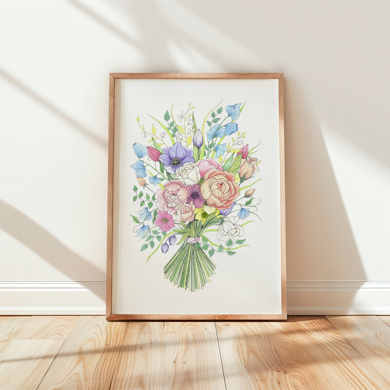 Wall Spring Blooms Mockup