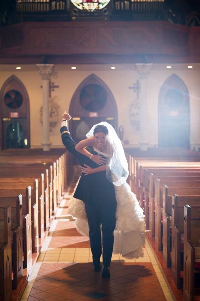 event venue Palafox Wharf Waterfront's couple at St. Michael's after ceremony