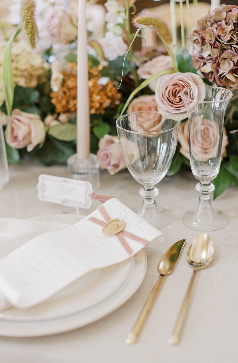 Fine art wedding tablescape captured by Pennsylvania photographer